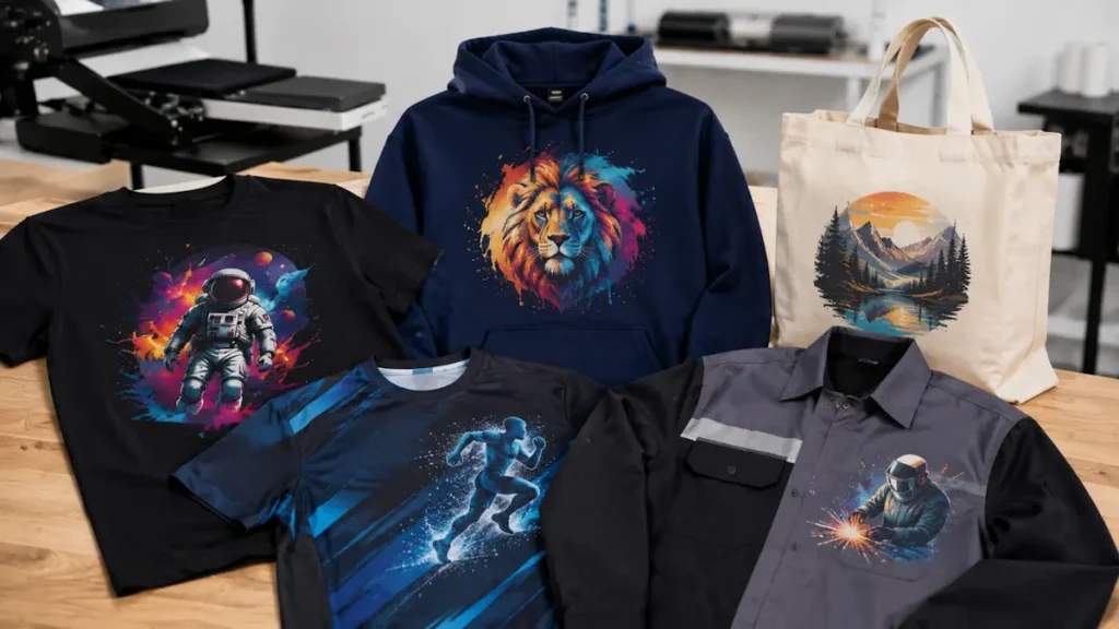 Camiseta, moletom, ecobag, roupa esportiva e uniforme personalizados com DTF têxtil