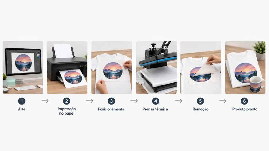 Etapas da sublimação da arte ao produto personalizado